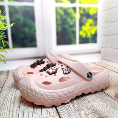 Жіночі крокси Jose Amorales з масивною рельєфною підошвою персикового кольору (JA-124Ж)