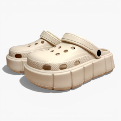 Жіночі крокси Progres на платформі бежеві (PG-152)