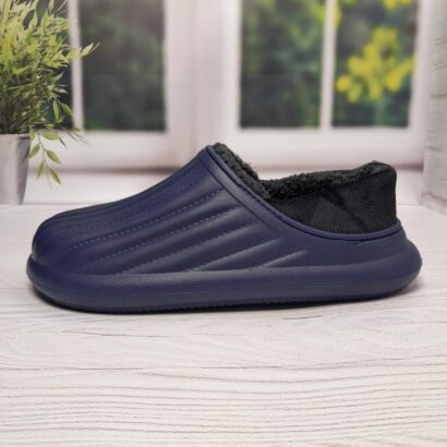 Чоловічі утеплені сабо Dago Style колір синій (М8003)